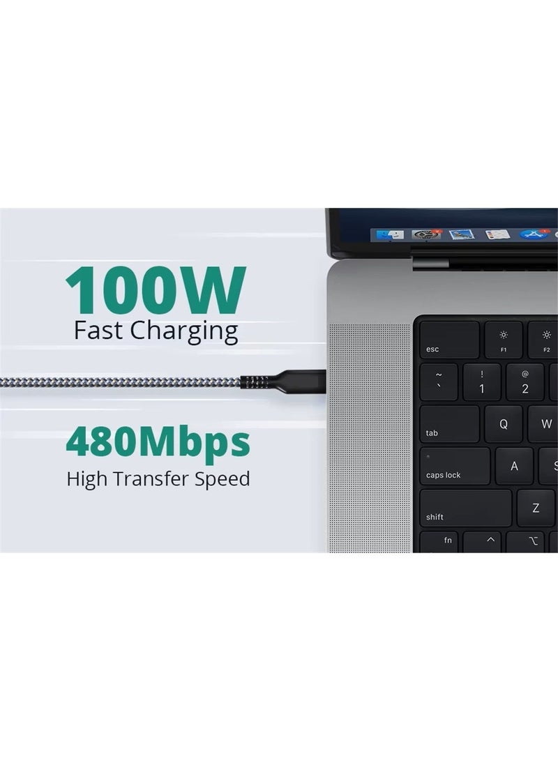 باور ماكس سلك شاحن تايب سي أصلي فائق السرعة طول 1 متر, كابل شحن سريع 100W بنقل الطاقة (PD) متوافق مع آيفون 16 وآيفون 15 برو ماكس، آيباد ميني 6، ماك بوك برو وإير M3/M2/M1، آيباد برو، سامسونج S25 وS24 الترا، لابتوب لينوفو، ديل، شاومي أسود - Image 4
